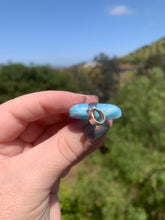 Load image into Gallery viewer, Larimar Heart Polished Cabbed Sterling Silver Pendant