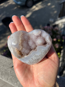 Lavender Botryoidal Agate Heart Flat Back