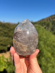 Lodolite Pink Quartz Flame