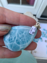 Load image into Gallery viewer, Larimar Teardrop Rounded Sterling Silver Pendant