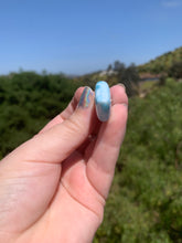 Load image into Gallery viewer, Larimar Rounded Diamond Sterling Silver Pendant