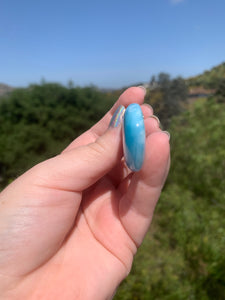 Larimar Dark Rounded Teardrop Sterling Silver Pendant