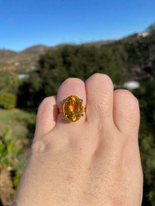 Honey Citrine Ring Size 11