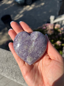 Lepidolite Smokey Quartz Pink Tourmaline Puffy Heart