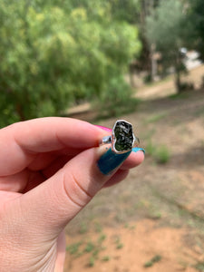 Moldavite Ring Sterling Silver size 6+(adjustable)