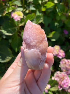 Pink Amethyst Druzy Flame