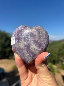 Lepidolite Smokey Quartz Heart