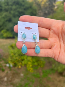 Larimar Teardrop Dangle Earrings