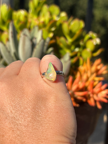 Opal Rough Sterling Silver Size 6 Ring