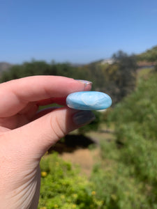 Larimar Rounded Teardrop Sterling Silver Pendant