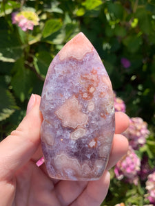 Pink Amethyst Druzy Flame