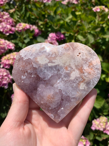 Pink Amethyst Druzy Heart on Stand