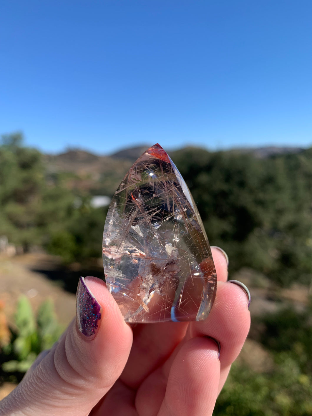 Light Smokey Quartz Flame with Rutile