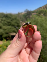 Load image into Gallery viewer, Opal Tear Drop Gold Ring Size 7 Adjustable