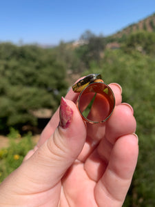 Opal Tear Drop Gold Ring Size 7 Adjustable