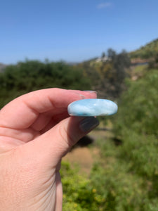 Larimar Rounded Teardrop Sterling Silver Pendant