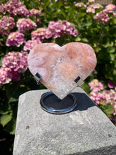 Load image into Gallery viewer, Pink Amethyst Druzy Heart on Stand