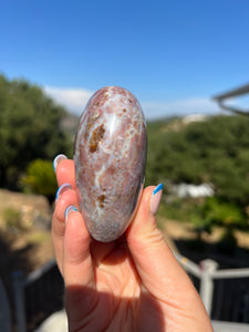 Pink Ocean Jasper Puffy Heart