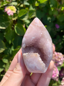 Pink Amethyst Druzy Flame