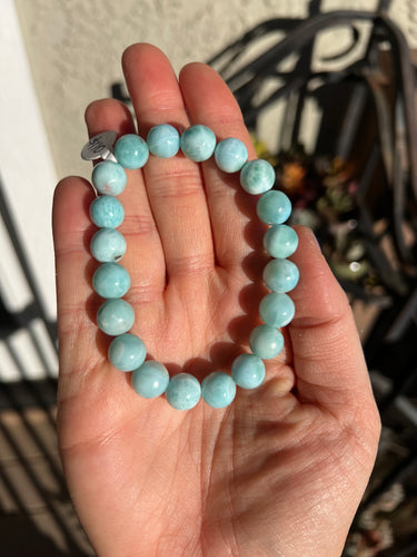 Larimar Beaded Bracelet 10mm