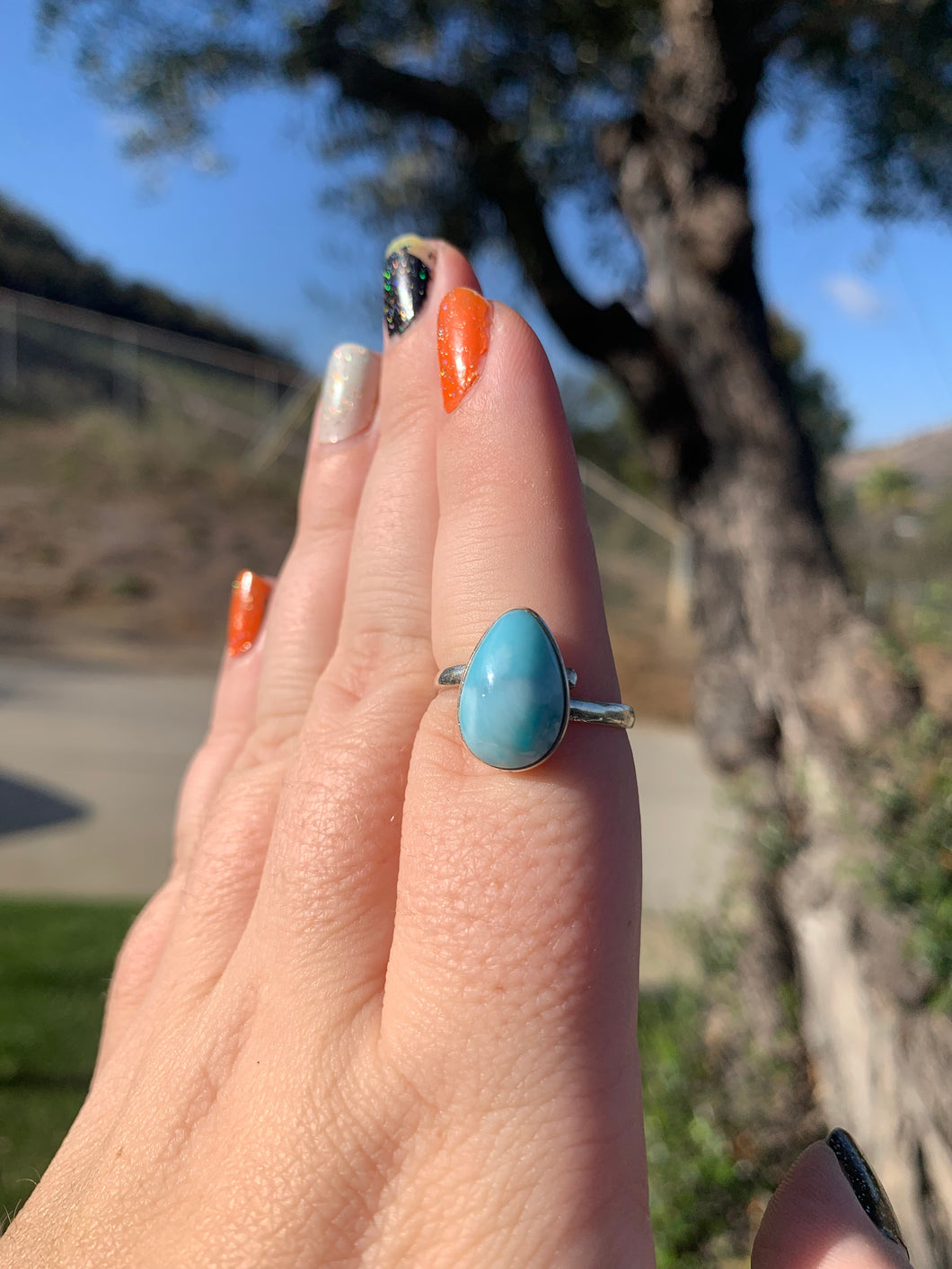 Larimar Sterling Silver Adjustable Rings *Variety