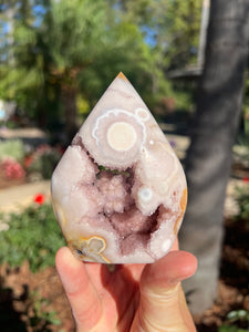 Pink Amethyst Flower Agate Flame