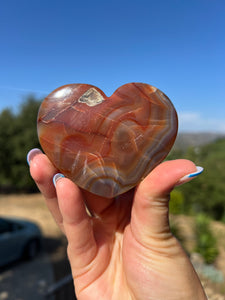 Carnelian Flat Back Heart