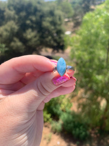 Larimar Marquis Sterling Silver Ring Size 6￼