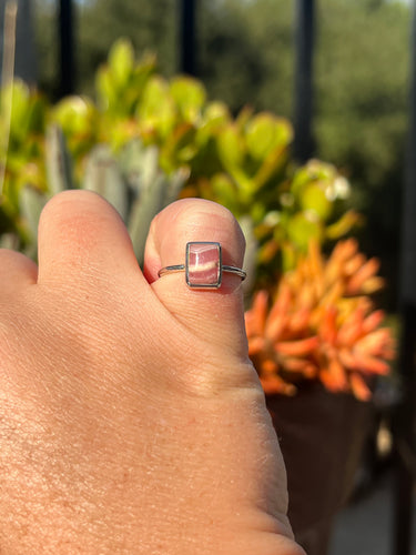 Rhodochrosite Size 5 Sterling Silver Ring