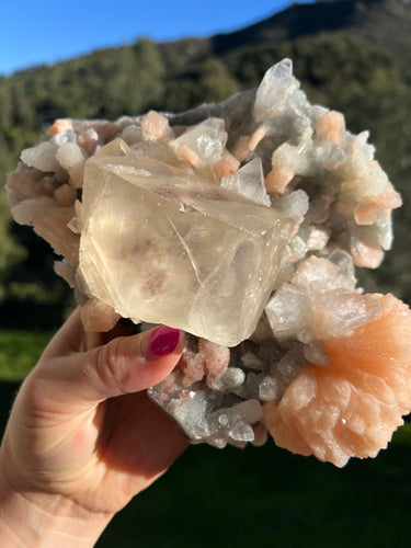 Apophyllite Stilbite Cubic Calcite AAA from India