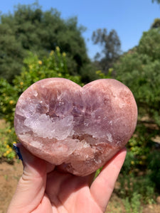 Lavender Pink Amethyst Druzy Heart on Stand