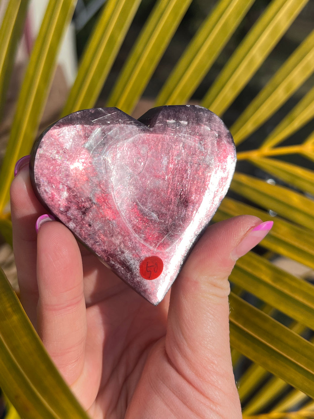 Gem Lepidolite Heart