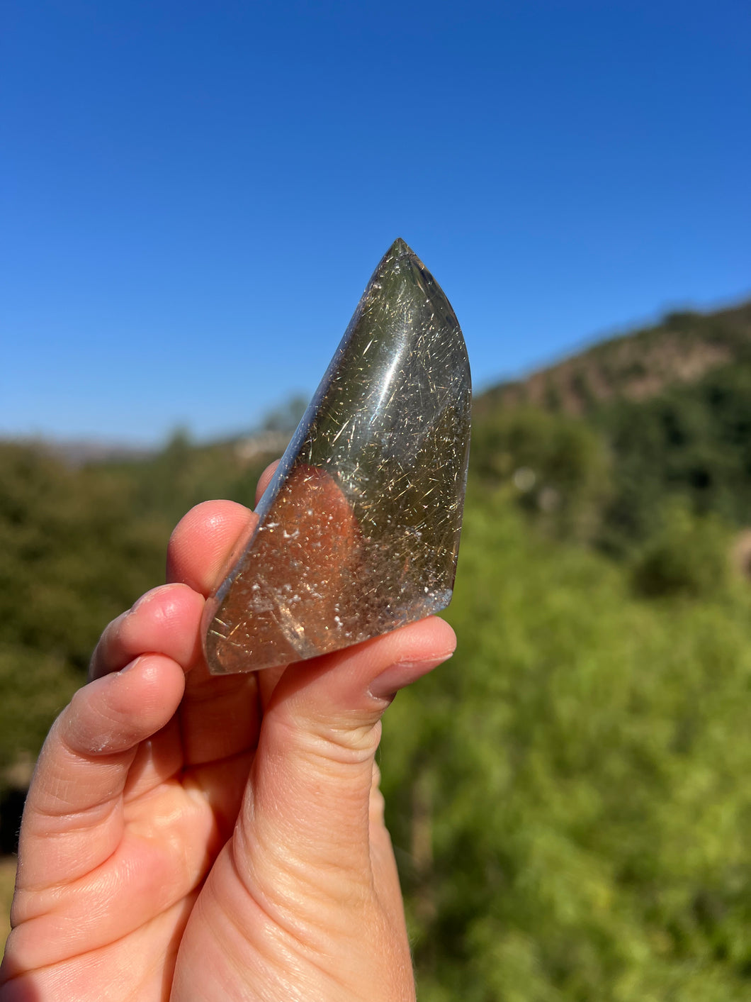 Rutile Gold Smokey Quartz Flame