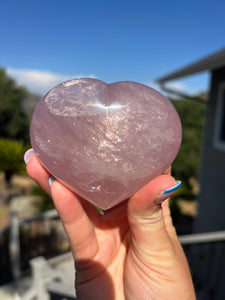 Lavender Star Rose Quartz Heart w Rainbows