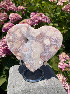 Pink Amethyst Druzy Heart on Stand