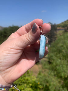 Larimar Fully Polished Cabbed Sterling Silver Pendant