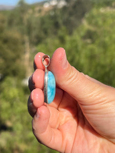 Larimar Oval Dark Pendant