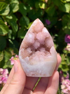 Pink Amethyst Druzy Flame