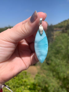 Larimar Marquis Sterling Silver Pendant