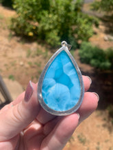 Load image into Gallery viewer, Larimar Sterling Silver Tear Drop Pendant Grade AAA