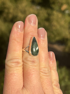 Seraphinite Teardrop Ring Size