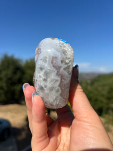 Lavender Botryoidal Agate Heart Flat Back