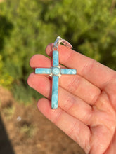 Load image into Gallery viewer, Larimar Cross Pendant