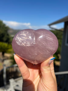 Lavender Star Rose Quartz Heart w Rainbows