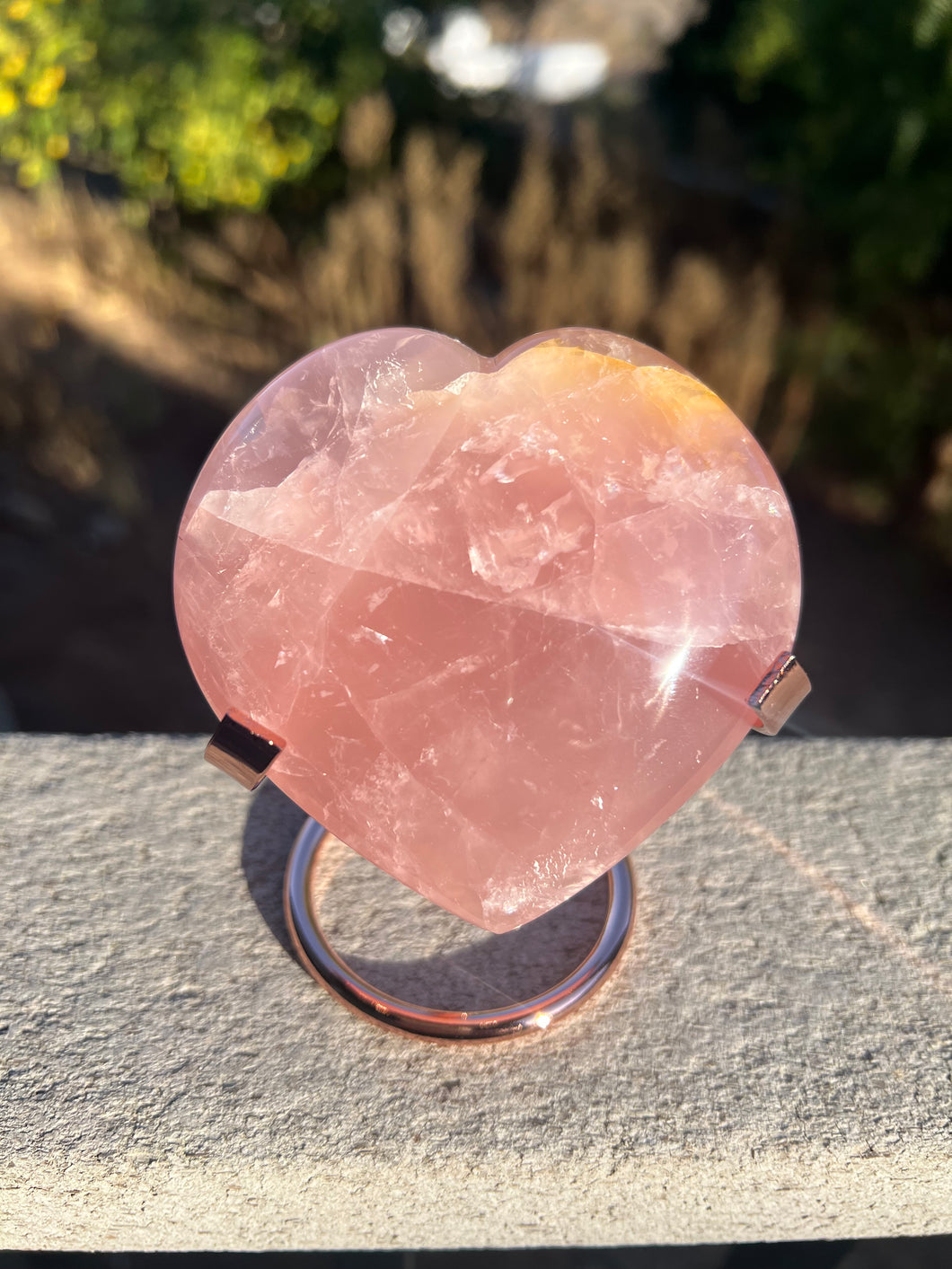 Rose Quartz Heart W Iron