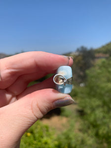 Larimar Rounded Square Sterling Silver Pendant