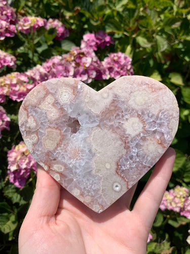 Pink Amethyst Druzy Heart on Stand