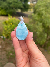 Load image into Gallery viewer, Larimar Teardrop Cab Sterling Silver Pendant