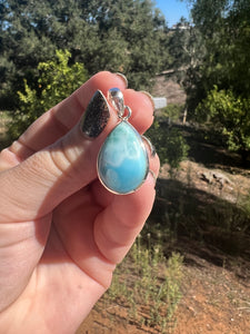 Larimar Tear Drop Sterling Silver Pendant *Variety