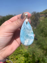 Load image into Gallery viewer, Larimar Rounded Teardrop Sterling Silver Pendant